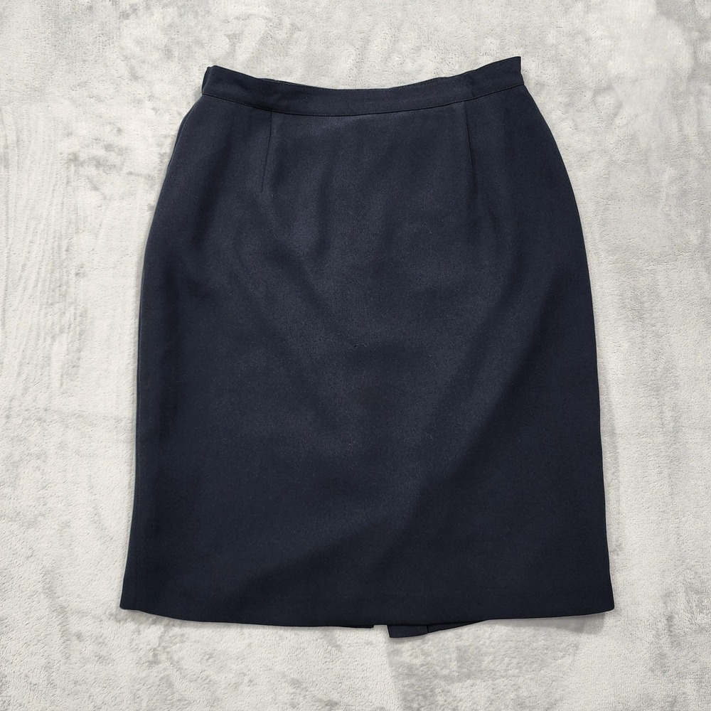 Vintage Ingenuity Skirt Womens 10 Blue Pencil Knee Length‎ Lined Office Workwear